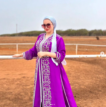 جلابة أنيقة من قطعتين طرز رباطي